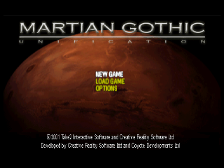 Martian Gothic Unification title screen for Playstation